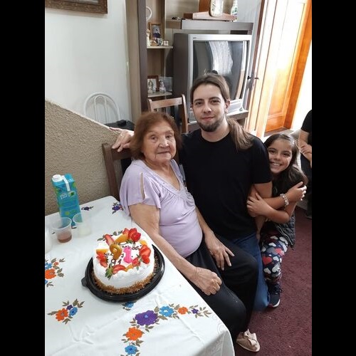 com os netos nos 91 anos