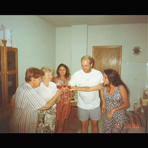 Helma e Erica com o neto Acyr, esposa Fátima e cunhada Denise